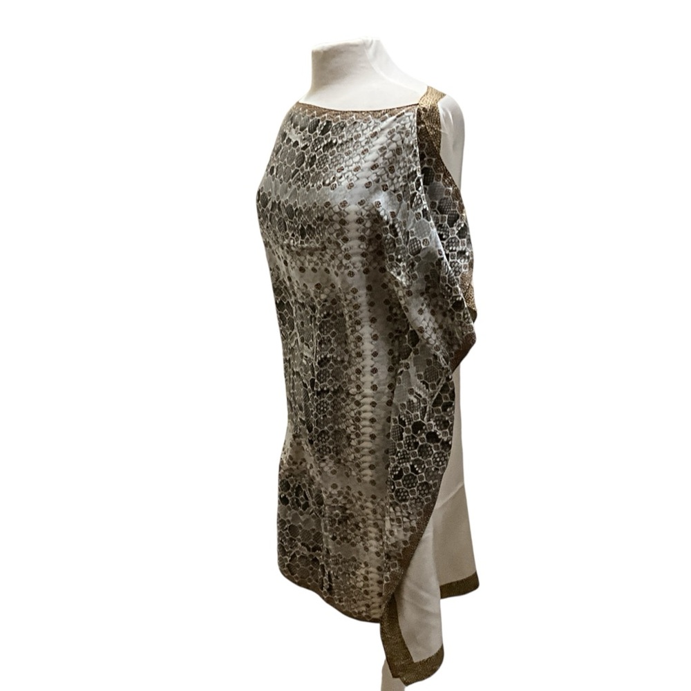 Borbonese 100% Silk Iconic OP Print Kaftan Tunic Dress Size 40 Italy